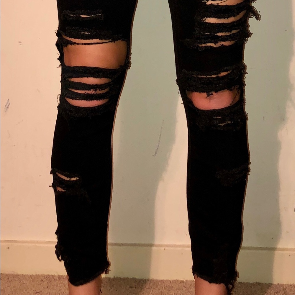 Black ripped jeans